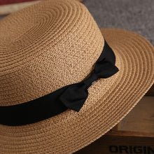 Load image into Gallery viewer, Fashion Flat Brom Bowknot Panama Lady Casual Sun Hats - The Expats
