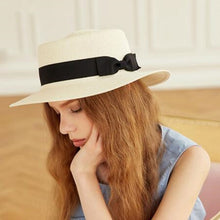 Load image into Gallery viewer, Fashion Flat Brom Bowknot Panama Lady Casual Sun Hats - The Expats
