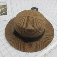 Load image into Gallery viewer, Fashion Flat Brom Bowknot Panama Lady Casual Sun Hats - The Expats
