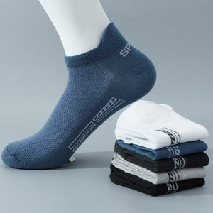 5 Pairs High Quality Men Ankle Socks Breathable Cotton Sports Socks Mesh Casual Athletic Summer Thin Cut Short Sokken Plus Size - The Expats