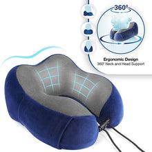 Load image into Gallery viewer, U-Shaped Memory Foam Neck Pillow Soft Travel Pillow - The Expats
