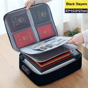 Large Capacity Multi-Layer Document Tickets Storage Bag - The Expats
