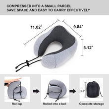 Load image into Gallery viewer, U-Shaped Memory Foam Neck Pillow Soft Travel Pillow - The Expats
