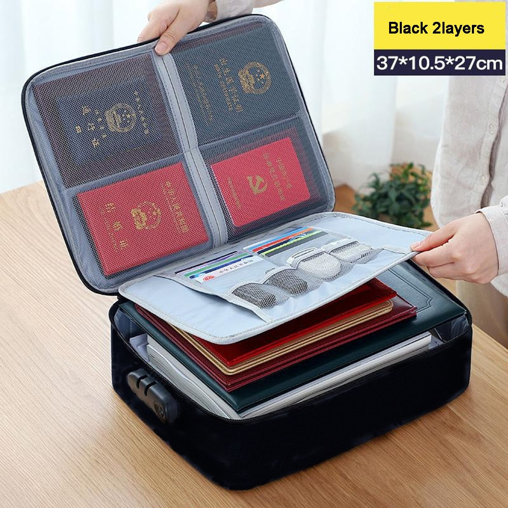 Large Capacity Multi-Layer Document Tickets Storage Bag - The Expats