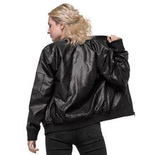 Load image into Gallery viewer, Leather Bomber sweatshirt Jacket
