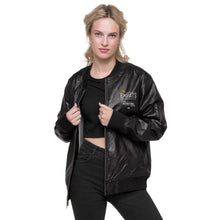 Load image into Gallery viewer, Leather Bomber sweatshirt Jacket
