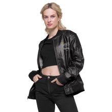 Load image into Gallery viewer, Leather Bomber sweatshirt Jacket
