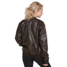 Load image into Gallery viewer, Leather Bomber sweatshirt Jacket
