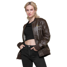 Load image into Gallery viewer, Leather Bomber sweatshirt Jacket
